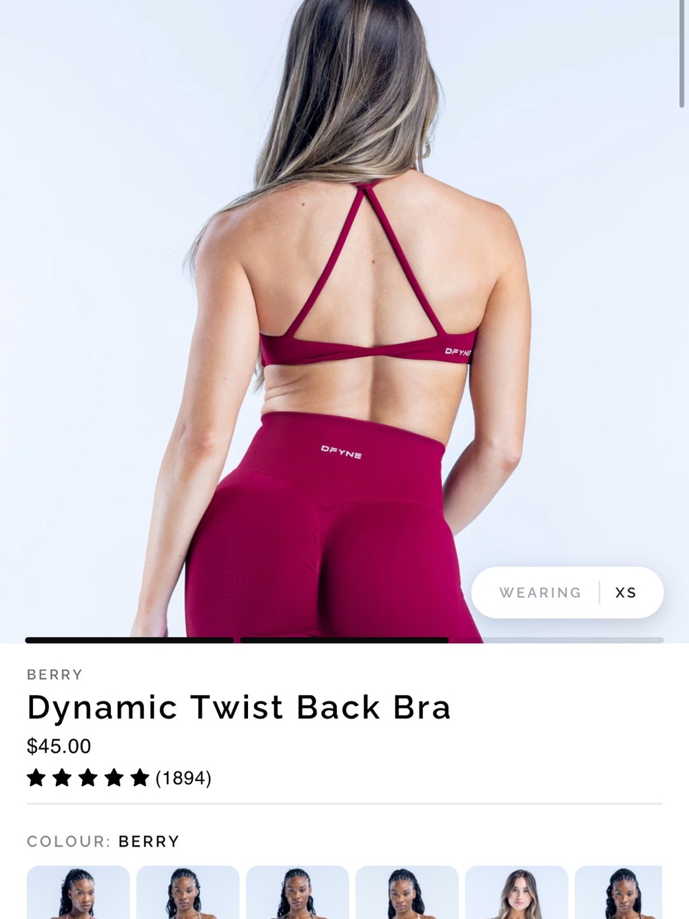Dynamic Bra and Legging Set - Berry - Picture 2 of 5